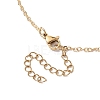Double Interlocking Heart Glass Pendant Necklaces NJEW-TA00132-5