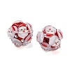 Christmas Theme Polymer Clay Rhinestone Beads with Resin RESI-Z045-01C-2