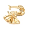 Brass Micro Pave Clear Cubic Zirconia Fold Over Clasps KK-G505-11G-2