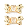 Brass Pave Cubic Zirconia Connector Charms KK-L208-01G-03-2