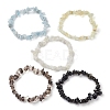 12 Constellation Natural Mixed Gemstone Chip Beaded Stretch Bracelets Sets for Women Men BJEW-JB10264-12-3