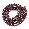 Electroplate Glass Beads Strands X-EGLA-A044-T6mm-B13-3