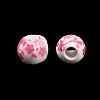 Floral Printed Porcelain Beads PORC-Q201-6mm-3-3