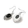 Natural Obsidian Teardrop Dangle Earrings EJEW-K246-01P-04-3