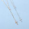 Alloy Crystal Rhinestone Cross Pendant Y Necklaces for Women WGC3C95-01-2