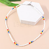 Rondelle Glass Seed Beaded Necklaces for Women FS-WGE85A7-05-1