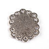 Tibetan Style Alloy Flower Cabochons PALLOY-ZN48548-AS-RS-2