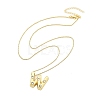 Brass & Plastic Pearl Letter Pendant Box Chain Necklaces for Women NJEW-U017-01G-23-3