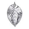 Alloy Enamel Big Leaf Pendants ENAM-J074-07AS-2