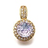 Brass Micro Pave Cubic Zirconia Pendants KK-F913-17G-02-1