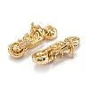 Brass Micro Pave Clear Cubic Zirconia Pendants ZIRC-P086-29G-3