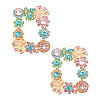 2Pcs Alloy Rhinestone Flower Shoe Decorations FIND-FG0002-49C-1