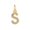 Brass Cubic Zirconia Pendants with Jump Rings FIND-PW0024-09S-1