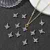 SHEGRACE Brass Cubic Zirconia Charms XGRQ4H136-680G-B-4