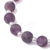 8.5mm Round Natural Amethyst & ABS Plastic Imitation Pearl Braided Bead Braclets BJEW-JB10654-3
