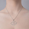 201 Stainless Steel Hollow Eye Pendant Necklace NJEW-OY001-49-2