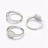 Anti-Tarnish Rhodium Plated 925 Sterling Silver Finger Ring Components STER-E061-01C-P-1