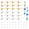 Brass Post Earring Findings KK-PH0004-49-1