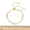 Adjustable Natural Cultured Freshwater Pearl & Brass Beads Slider Bracelets  for Women BJEW-JB13604-2