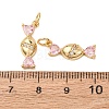 Brass Micro Pave Cubic Zirconia Pendants X-KK-D019-23G-3