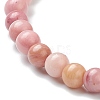 Natural Wood Lace Stone Beaded Stretch Bracelets BJEW-D446-A-27-3