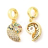 Brass Micro Pave Cubic Zirconia Pendents KK-M247-19G-1