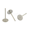 304 Stainless Steel Flat Round Blank Peg Stud Earring Findings A-STAS-S028-25-1