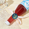 Brass Wax Seal Stamps with Rosewood Handle AJEW-WH0412-0142-5