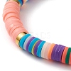 Polymer Clay Heishi Beads Stretch Bracelets BJEW-JB05708-4