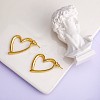 Brass Heart Dangle Stud Earrings with 925 Sterling Silver Pins for Women JE1091A-4