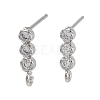 Brass Micro Pave Cubic Zirconia Studs Earring Findings KK-K364-08P-1