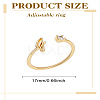 1Pc Letter Brass Rhinestone Open Cuff Rings for Women AJEW-LP0004-47J-G-2