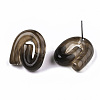 Transparent Resin Stud Earrings EJEW-T012-01-B01-3