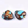 Assembled Bronzite and Synthetic Turquoise Pendants X-G-T111-04C-4