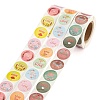 6 Rolls 3 Style Floral & Word Handmade with Love Stickers DIY-LS0003-31-2