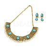 Bohemia Style Alloy Teardrop Jewelry Set SJEW-H076-02AG-2