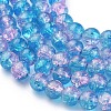 Spray Painted Crackle Glass Beads Strands CCG-Q001-8mm-19-3