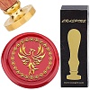 Brass Wax Seal Stamp with Wood Handle AJEW-WH0412-0284-1
