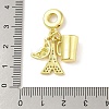 Rack Plating Brass Micro Pave Clear Cubic Zirconia European Dangle Charms KK-S380-26G-3