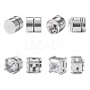  8Pcs 4 Style Clear Cubic Zirconia Flat Round Clip-on Earrings EJEW-TA0001-15-9