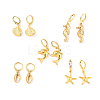 Ocean Theme Brass Huggie Hoop Earring Sets EJEW-JE04211-1