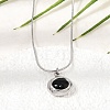 304 Stainless Steel Pave Cubic Zirconia Pendant Necklaces SA-CBADCF0-03P-4