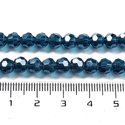 Electroplate Transparent Glass Beads Strands X-EGLA-A035-T6mm-A12-1
