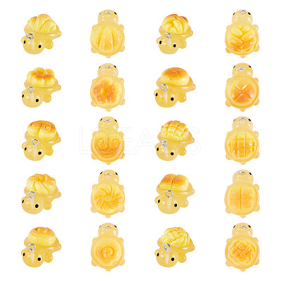 20Pcs 10 Styles Transparent Resin Bread-shaped Turtle Pendants RESI-TA0005-24-1