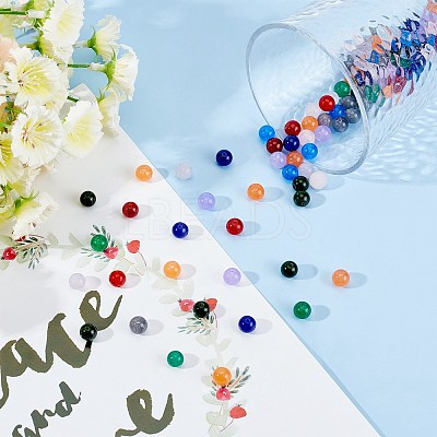 200Pcs DIY Natural & Dyed Malaysia Jade Beaded Stretch Bracelet Making Kits DIY-SC0014-77-1