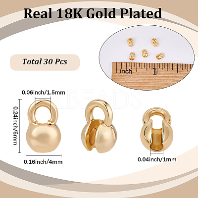 30Pcs Brass Bead Tips KK-SC0007-76-1