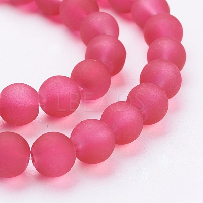 Baking Paint Transparent Glass Bead Strands X-GLAA-S031-8mm-40-1
