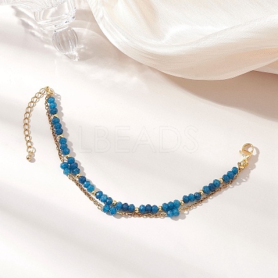 Adjustable Natural Malaysia Jade & 304 Stainless Steel Multi-strand Bracelets BJEW-JB13035-01-1
