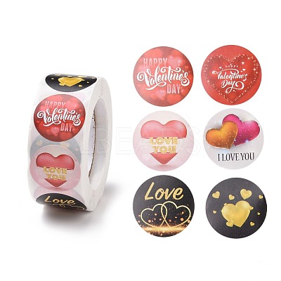 Valentine's Day Round Paper Stickers DIY-I107-03B-1