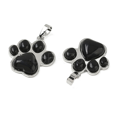 Natural Obsidian Pendants G-B194-02P-07-1